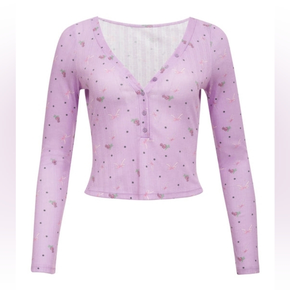 🎀 2pc For Love and Lemons Pointelle Long-Sleeve Sleep Set 🎀 - Picture 5 of 16